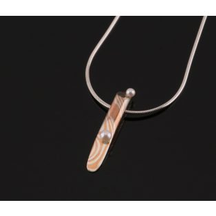 Mokume medál gyönggyel